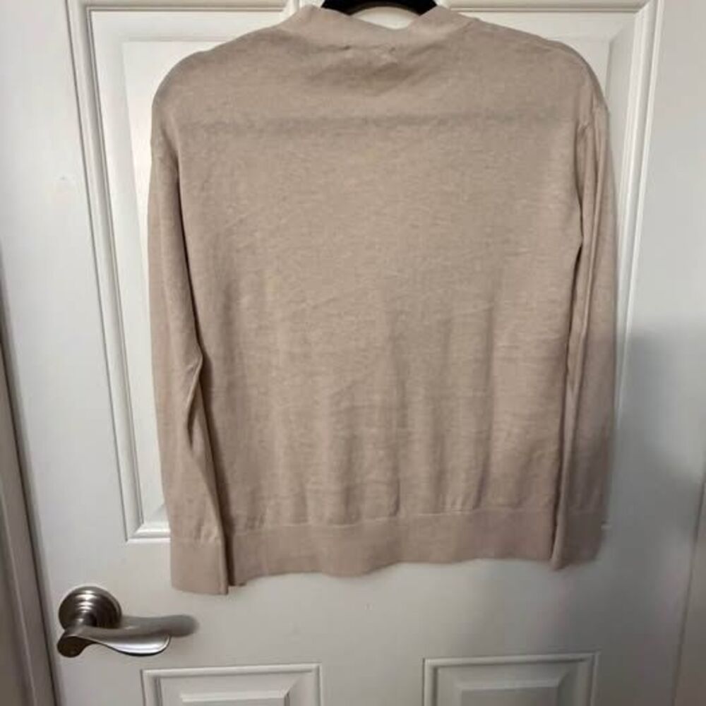 NWT Quince Cotton Cashmere Blend V Neck Cardigan Sweater NWT XS Beige - Picture 3 of 5
